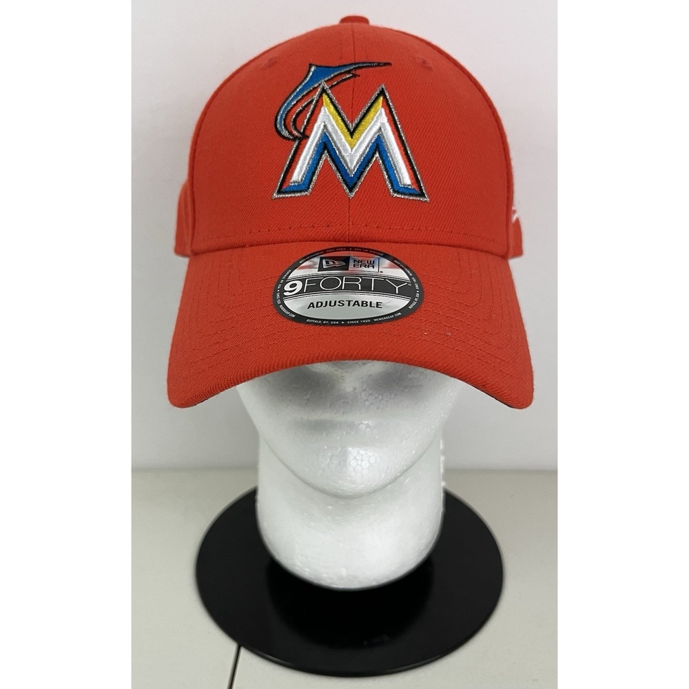 MLB Miami Marlins New Era 9Forty Baseball Adjustable Strap Orange Hat